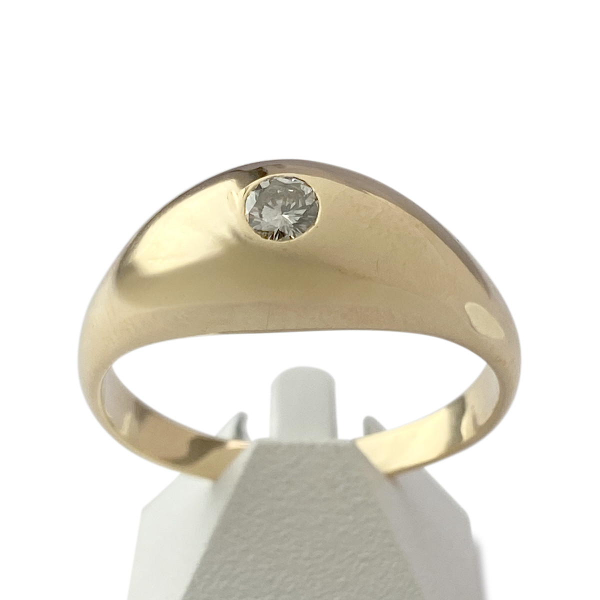 Tweedehands gouden 750 gele diamanten ring