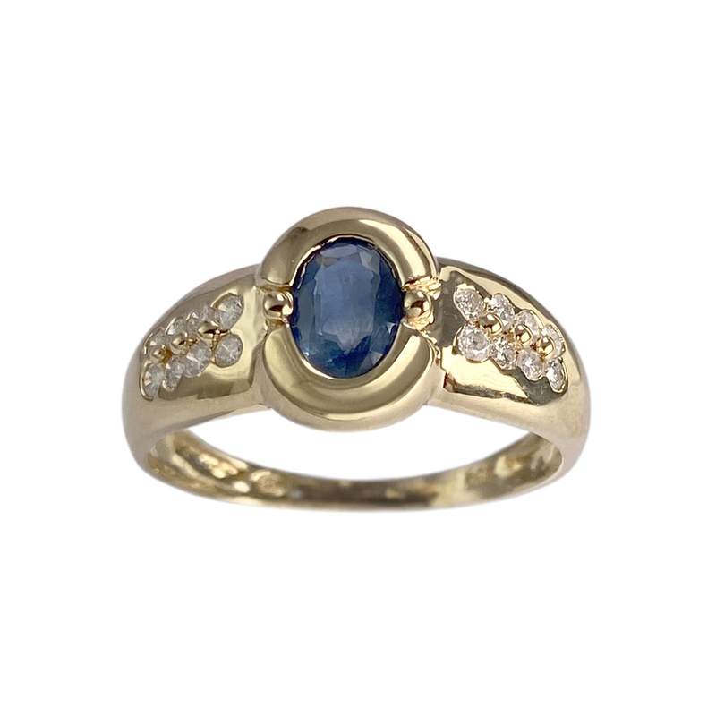 Bague d'occasion or 750 jaune saphir, diamants - vue 1