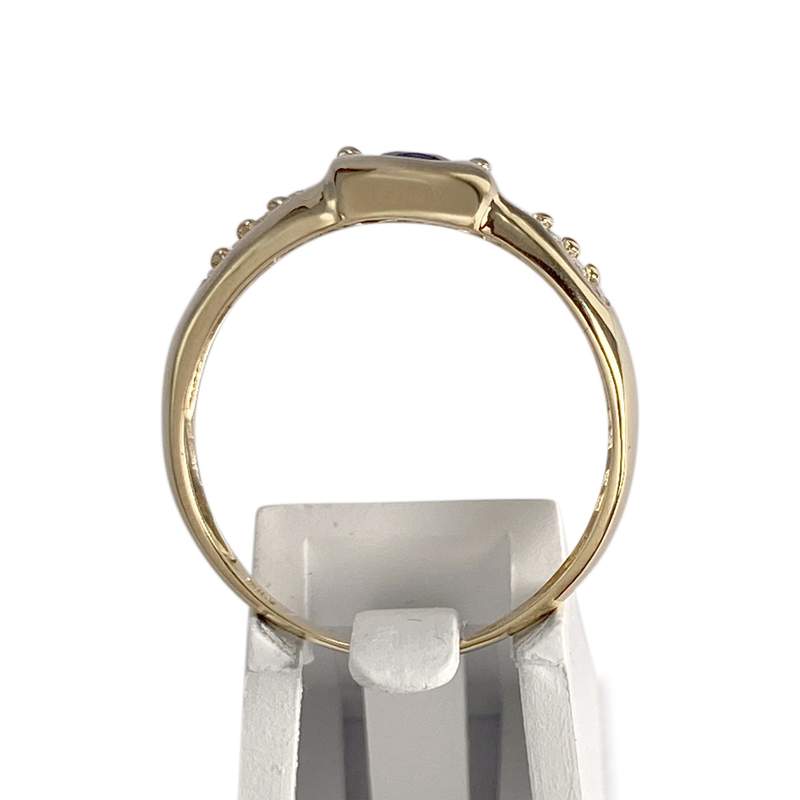Bague d'occasion or 750 jaune saphir, diamants - vue 3