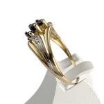 Bague d'occasion or 750 2 tons diamants, saphirs - vue 2