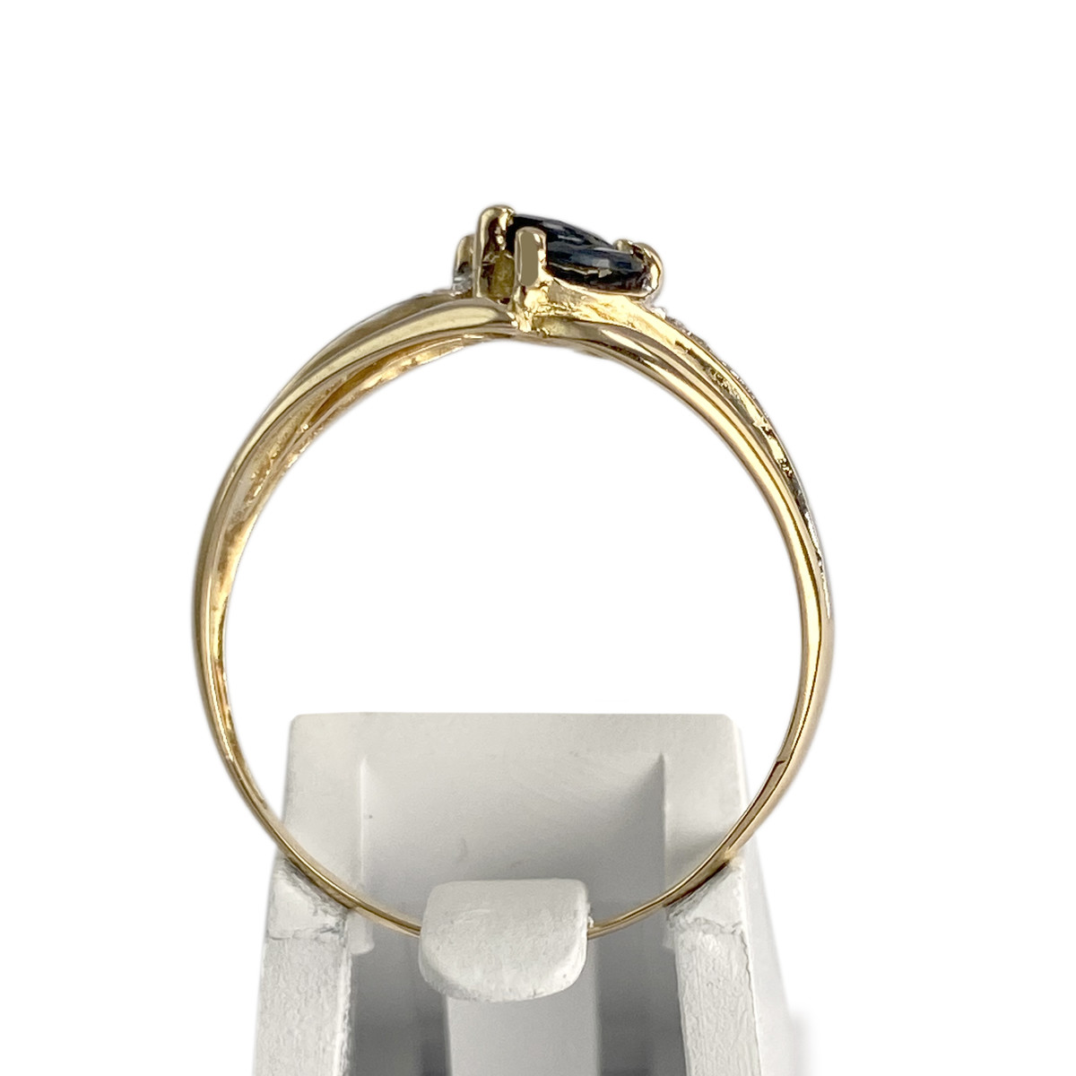 Bague d'occasion or 750 2 tons diamants, saphirs - vue 3