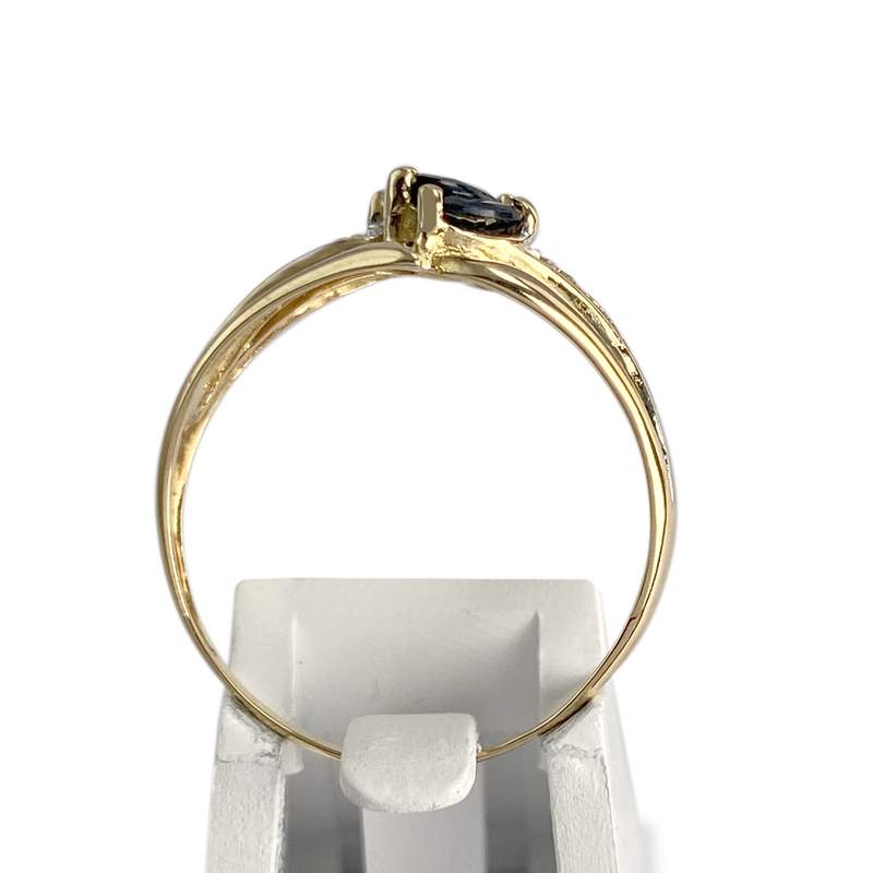 Bague d'occasion or 750 2 tons diamants, saphirs - vue 3