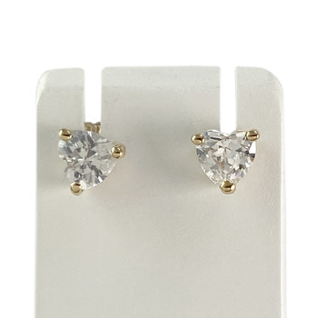 Boucles d'oreilles d'occasion or 750 jaune zirconias