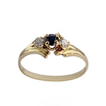 Bague d'occasion or 750 jaune saphir, zirconias - vue 1