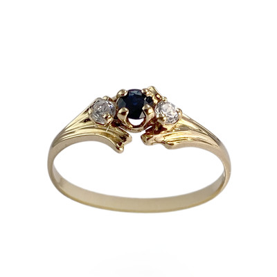 Bague d'occasion or 750 jaune saphir, zirconias