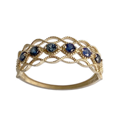 Bague d'occasion or 375 jaune saphirs - vue 1