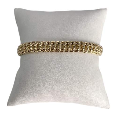 Bracelet d'occasion or 375 jaune maille américaine