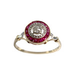 Bague d'occasion 2 tons 750 diamant, rubis - vue 1