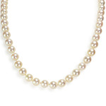 Collier d'occasion or 750 jaune maille perles, perles de culture du Japon - vue 1