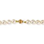 Collier d'occasion en or jaune 750, maille perles, perles de culture du Japon, 48 cm - vue 3