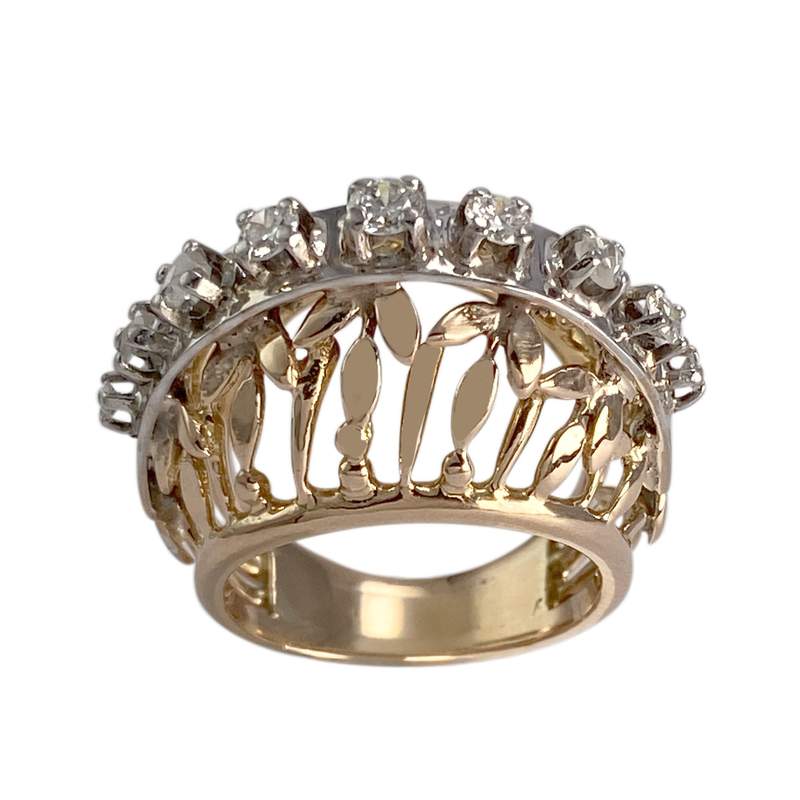 Bague d'occasion or 750 rose et or blanc diamants - vue 1