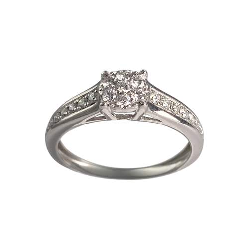 Bague d'occasion or 375 blanc diamants