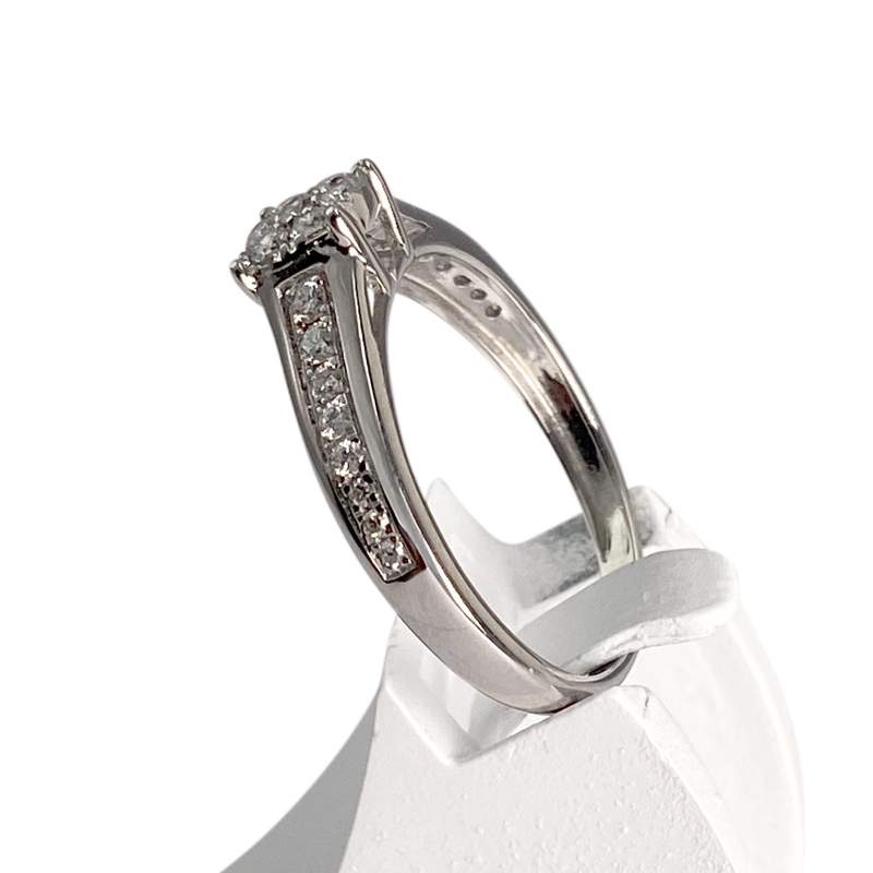 Bague d'occasion or 375 blanc diamants - vue 2