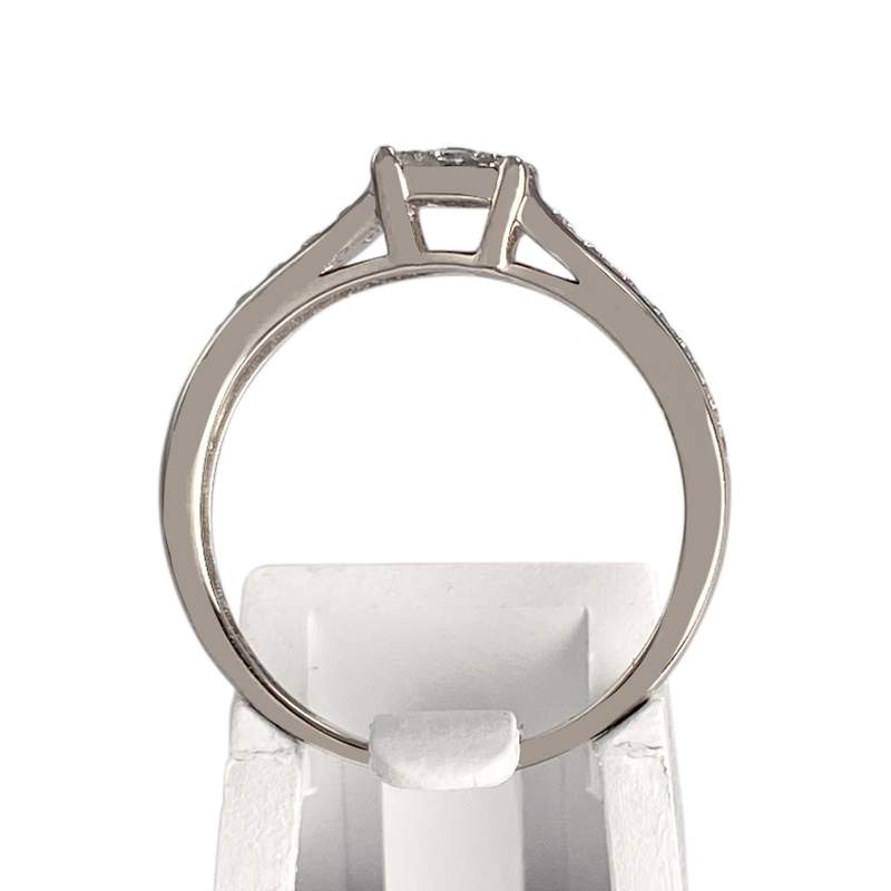 Bague d'occasion or 375 blanc diamants - vue 3