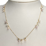 Collier d'occasion or 375 jaune maille forçat, perles de culture de Chine - vue 2