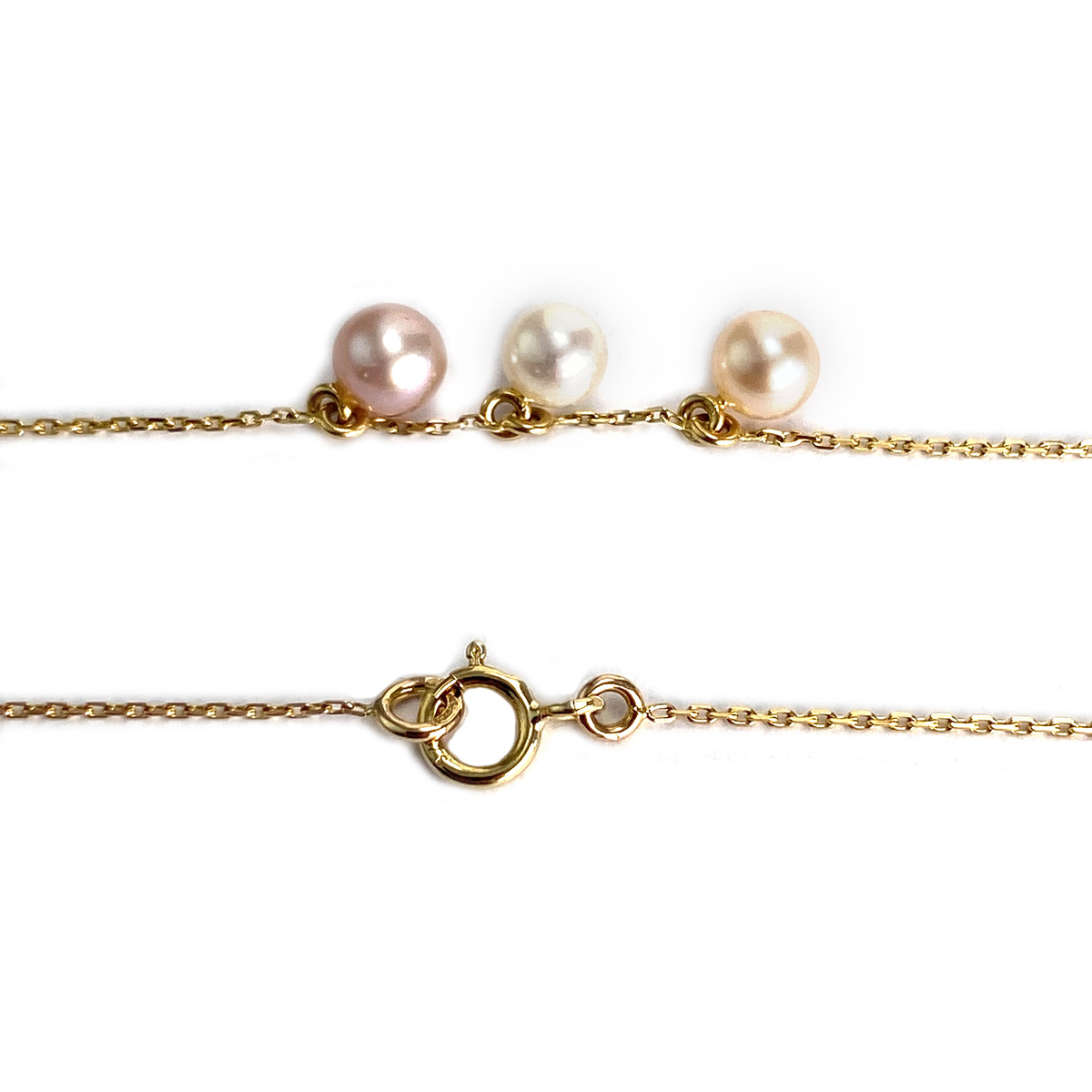 Collier d'occasion or 375 jaune maille forçat, perles de culture de Chine - vue 3