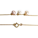 Collier d'occasion or 375 jaune maille forçat, perles de culture de Chine - vue 3