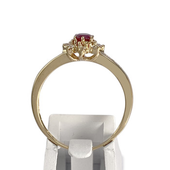 Bague d'occasion or 750 jaune diamants, rubis