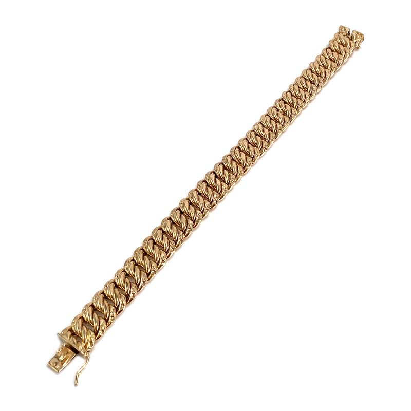 Bracelet d'occasion or 750 jaune maille américaine - vue 2