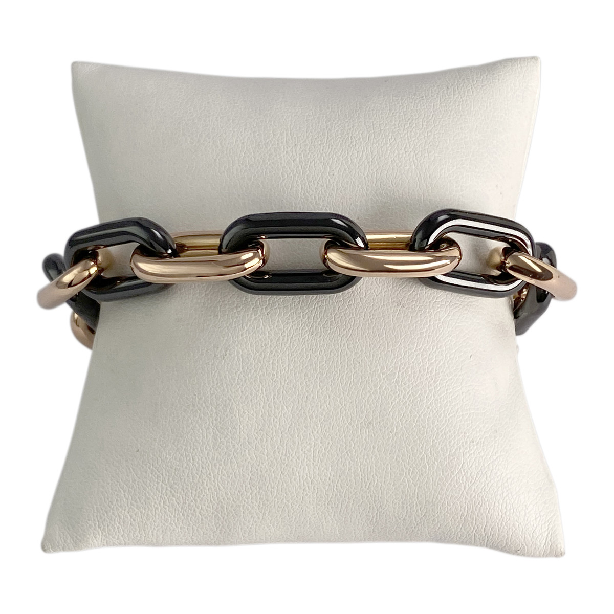 Bracelet d'occasion or 750 jaune maille forçat, céramique