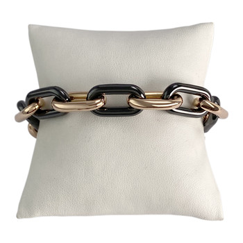 Bracelet d'occasion or 750 jaune maille forçat, céramique