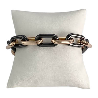 Bracelet d'occasion or 750 jaune maille forçat, céramique - vue 1