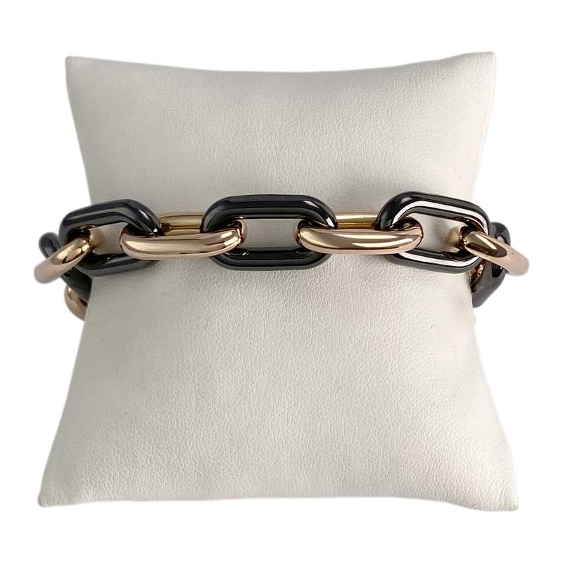 Bracelet d'occasion or 750 jaune maille forçat, céramique - vue 1