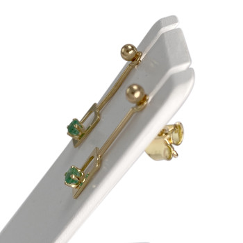 Boucles d'oreilles d'occasion or 750 jaune émeraudes