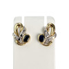 Boucles d'oreilles d'occasion or 750 jaune saphirs - vue V1