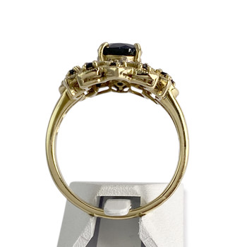 Bague d'occasion or 750 2 tons diamants, saphirs