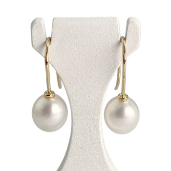 Boucles d'oreilles d'occasion or 585 jaune perles de culture de Chine