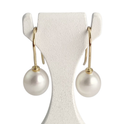 Boucles d'oreilles d'occasion or 585 jaune perles de culture de Chine - vue 1