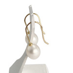 Boucles d'oreilles d'occasion or 585 jaune perles de culture de Chine - vue 2