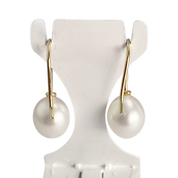 Boucles d'oreilles d'occasion or 585 jaune perles de culture de Chine