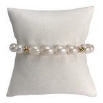 Bracelet d'occasion or 750 jaune maille perles, perles de culture de Chine - vue 1