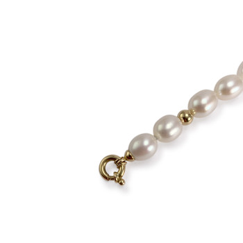 Bracelet d'occasion or 750 jaune maille perles, perles de culture de Chine
