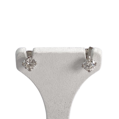 Boucles d'oreilles d'occasion or 750 blanc diamants