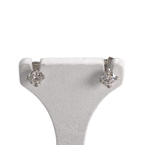 Boucles d'oreilles d'occasion or 750 blanc diamants