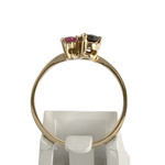 Bague d'occasion or 750 jaune diamant, saphir, rubis - vue 3