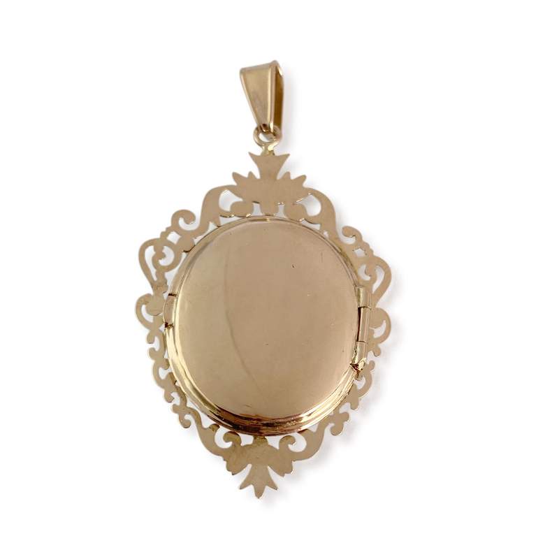 Pendentif d'occasion or 750 jaune grenat, perles fines - vue 2
