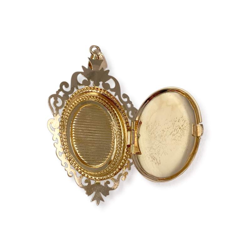 Pendentif d'occasion or 750 jaune grenat, perles fines - vue 3