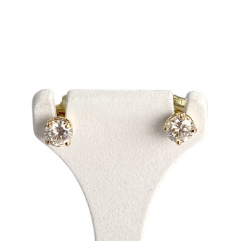 Boucles d'oreilles d'occasion or 750 jaune diamants