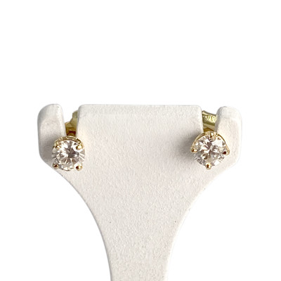 Boucles d'oreilles d'occasion or 750 jaune diamants - vue 1