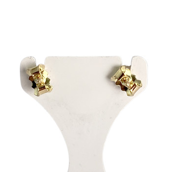 Boucles d'oreilles d'occasion or 750 jaune diamants