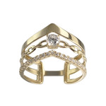 Bague d'occasion or 750 jaune zirconias - vue 1