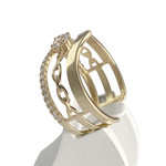 Bague d'occasion or 750 jaune zirconias - vue 2