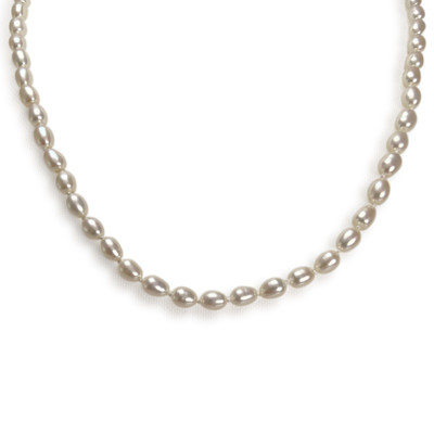 Collier d'occasion or 750 jaune maille perles, perles de culture de Chine - vue 1