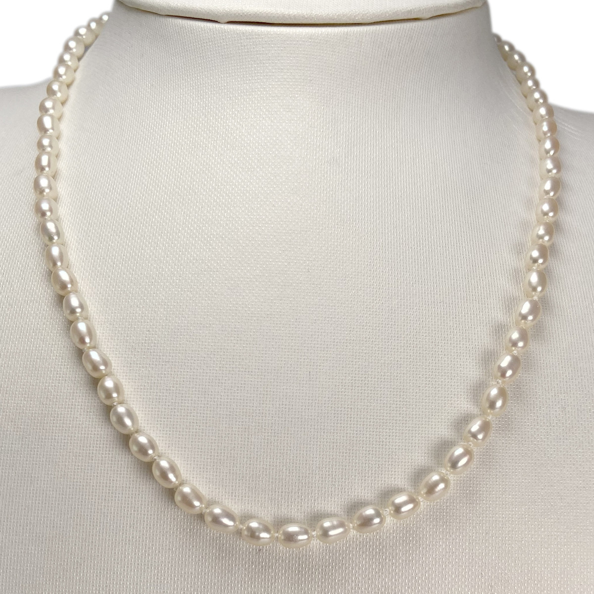 Collier d'occasion or 750 jaune maille perles, perles de culture de Chine - vue 2