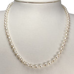 Collier d'occasion or 750 jaune maille perles, perles de culture de Chine - vue 2