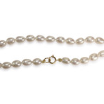 Collier d'occasion or 750 jaune maille perles, perles de culture de Chine - vue 3